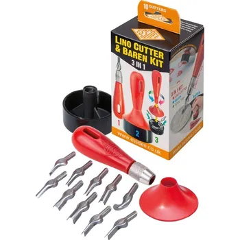 Essdee Sada nástrojů na linoryt (10 nožů + rukojeť + pouzdro)