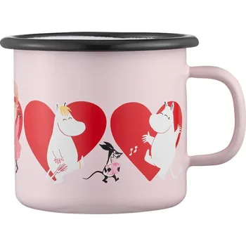 Hrnek Moomin Heart 0,25l, smalt / růžový