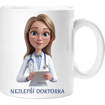 Dárkový hrnek pro doktorku - Hrneček nejlepší doktorka - 330 ml / Jedna strana