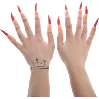 Nehty Čarodějnice 10ks červené, gumové