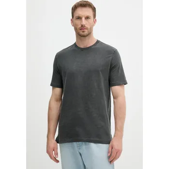 Pánské tričko Bavlněné tričko United Colors of Benetton pánské, šedá barva, 36JGU105U 90Y, vel. S