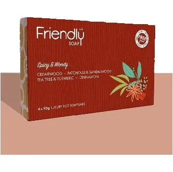 Mýdlo Friendly Soap přírodní mýdlo dárková sada mýdel Spicy and Woody 4x 95g