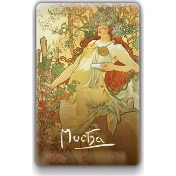 Dekorativní magnet Magnet Alfons Mucha – Podzim, 54 × 85 mm