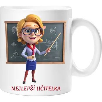 Dárkový hrnek pro učitelku - Hrneček nejlepší učitelka 3 - 330 ml / Jedna strana