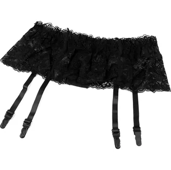 Dámské punčochy Krajkový podvazkový pás, barva 2 černá