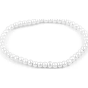 Náušnice Perlový náramek - 1 (Ø4,5 mm) bílá
