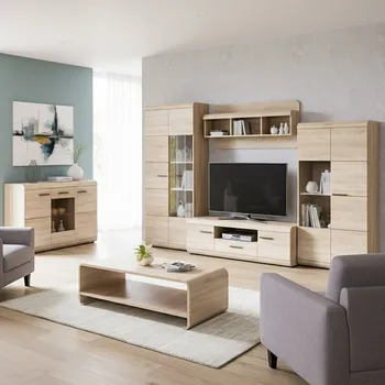 Obývací stěna Obývací stěna LINK s | 6 dílů | sestava A | 298 + 120 + 120x60 cm | sonoma