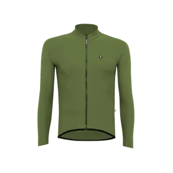 cyklistický dres Dres PISSEI Primapelle Invernale Verde Militare XL