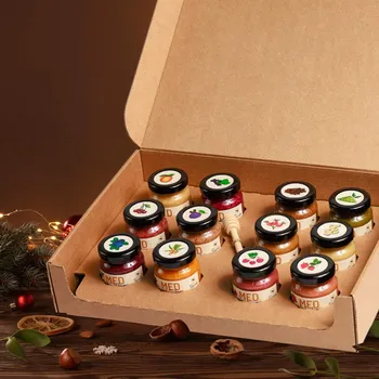 Dárkový potravinový koš Dárková sada medů 12x75 g