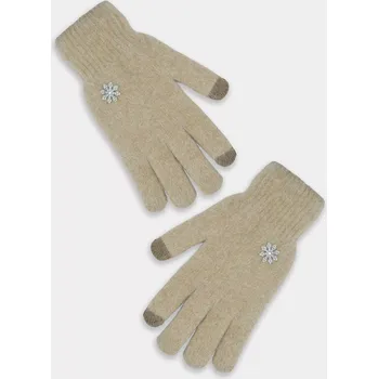 Rukavice Dámské pletené rukavice RZ058 - 21 cm / béžová