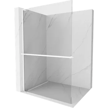 Mexen Kioto+ L sprchová stěna s policí Walk-in 95 x 200 cm, transparentní, bílá - 800-095-123-20-00 Sprchové stěny