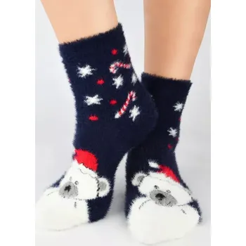 Dámské ponožky Dámské vánoční ponožky SB090 - 36-41 / tmavě modrá
