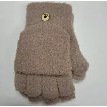 Rukavice Dámské pletené rukavice RZ073 - 21 cm / světle hnedá