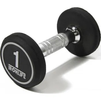 Jednoruční činka pogumovaná IRONLIFE 1 kg