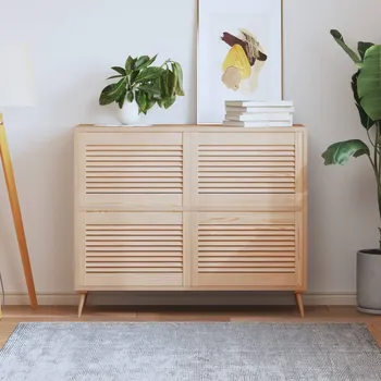 Interiérové dveře ZBXL Nábytková dvířka lamelový design 4 ks 39,5 x 59,4 cm borovice