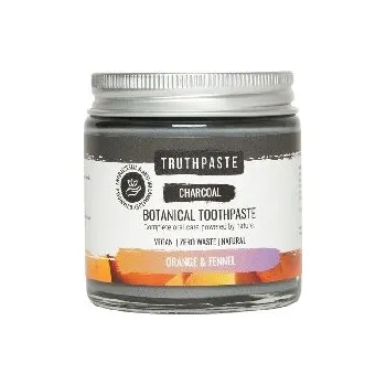 zubní pasta Truthpaste Charcoal přírodní minerální zubní pasta s aktivním uhlím fenykl a pomeranč 100 ml