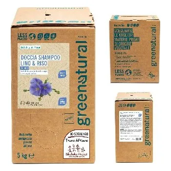 Šampon Greenatural Sprchový gel a šampon 2v1 len a rýže BIO 5 kg
