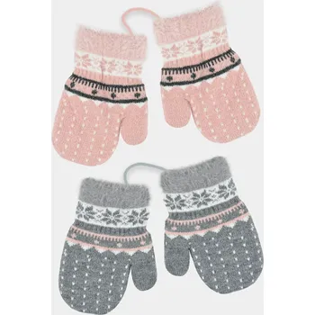 Rukavice Dětské pletené rukavice RZ076 - 12 cm / růžová