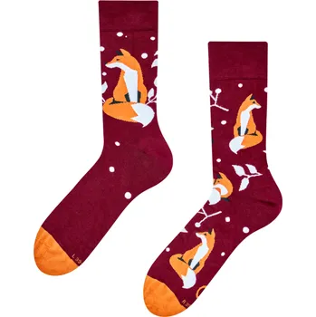 Dámské ponožky Veselé bambusové ponožky Liška a listy