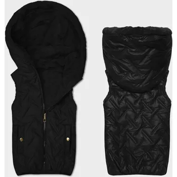 Dámská vesta Černá dámská vesta s kožešinovou podšívkou S'West (B8252-101) odstíny černé XL (42)