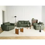 Sedací souprava zelená látkové čalounění nízký profil hluboké široké sedadlo polstrované opěradlo moderní útulný obývací pokoj Beliani