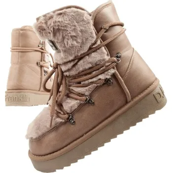 Dívčí sněhule D.Franklin snow boots ladies winter fashion fur insulated brown high dámské 41