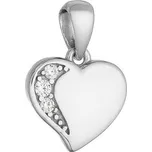 Stříbrný přívěsek elegantní srdce se zirkony 14069.1