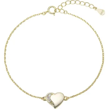 Náušnice Pozlacený náramek se zirkony srdce 13105.1