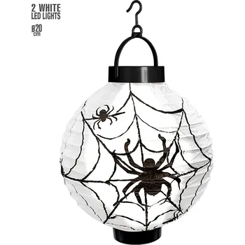 Party dekorace Lampión na zavěšení s pavoukem 20 cm