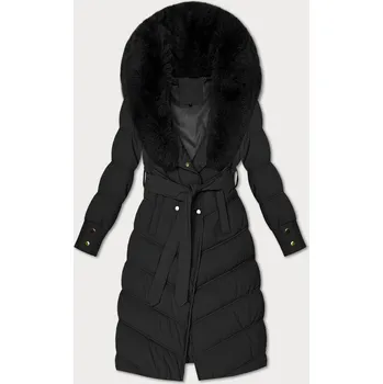 Černá zimní bunda s kožešinovým límcem S'west (R8500-1) odstíny černé XXL (44)