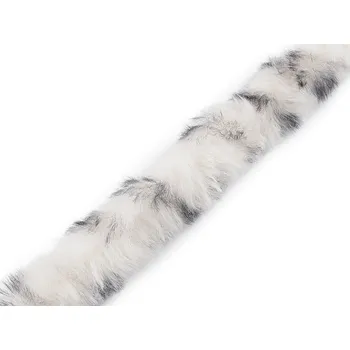 Galanterie Všívací oděvní / dekorační kožešina kulatá zvířecí vzor šíře 4 cm, barva 1 Off White