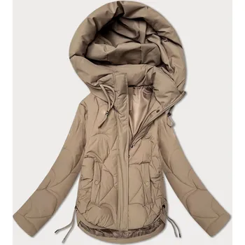 Béžová dámská prošívaná bunda pro přechodné období s kapucí S'West (B8297-12) odstíny béžové M (38)