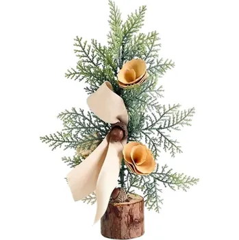 Vánoční dekorace Flamenco Mystique Malý vánoční stromek na dřevěném stojanu Vánoce KSN90