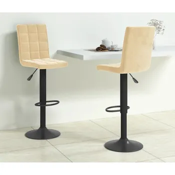 Barová židle zahrada-XL Barové židle 2 ks krémové samet 335762