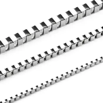Náhrdelník Řetízek z chirurgické oceli Benátská kostka / Square Box 2-4 mm - Průměr ø 2 mm, Délka 18 cm