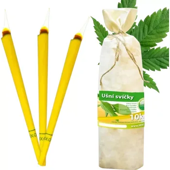 Ušní svíčky HOXI v plátěném pytlíku - 10 ks - cannabis