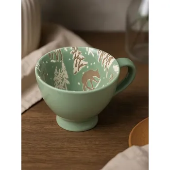 Sinsay - Hrnek s potiskem zimního lesa - zelená - 173GI-77X - 173GI-77X-ONE