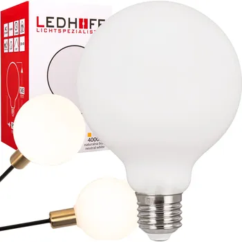 Žárovka LED žárovka E27 8W VELKÁ BAŇKA Silné světlo 1070lm DEKORATIVNÍ Neutrální barva světla