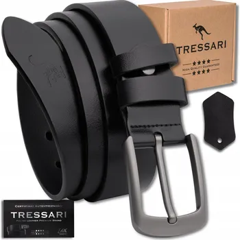 Opasek Kožený opasek TRESSARI klasický černý pánský opasek do kalhot 100% pravá kůže