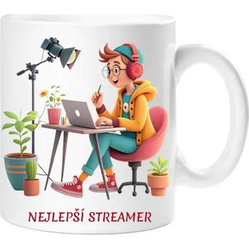 Dárkový hrnek pro streamera - Hrneček nejlepší streamer - 330 ml / Jedna strana