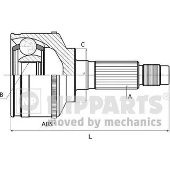 Hřídel nápravy Sada kloubů, hnací hřídel NIPPARTS J2825125