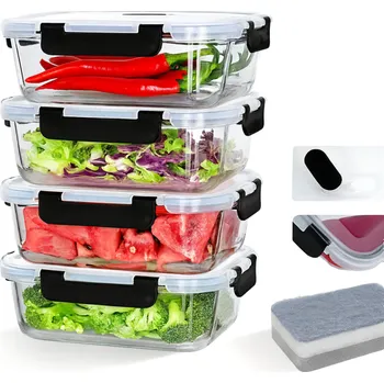 Dóza na potraviny Household Skleněná dóza na potraviny GENIUS 1,04 l s víčkem / Transparentní