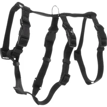 Postroj pro psa Postroj na kočku FLAMINGO Zera bezpečnostní černý (M/L) 25-31x40-56x35-53xm (1,5cm)