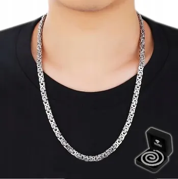 Řetízek Męski STŘÍBRNÝ ŘETÍZEK Splot Królewski Weave ODOLNÝ ŘETÍZEK DÁREK + DÁREK