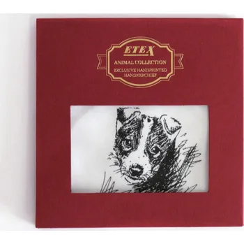 Látkový kapesník ETEX Luxusní dámský látkový kapesník ANIMAL ruční tisk - Pes