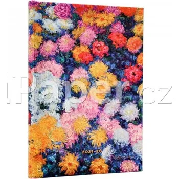 Diář Diář Paperblanks 18měsíční 2025-2026 Monet’s Chrysanthemums midi - 530108631