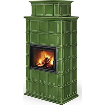 Krbová kamna BARACCA 11 H - kachlový akumulační krb 96398 Bílý mramor - příplatková glazura