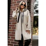 632-1 Ležérní kabát s kapsami a kapucí - béžový UNI