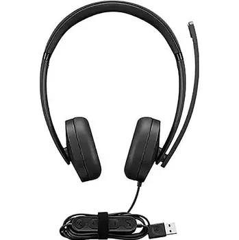 Sluchátka Lenovo 4XD1P83425 Headset otevřená (On Ear) Bluetooth®, Bez kabelu, kabelová stereo černá regulace hlasitosti