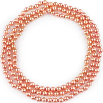 Náhrdelník Stoklasa Perlový náhrdelník dlouhý, retro lososová